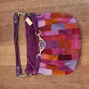 Patchwork Suede Shoulder Bag - Multicolor